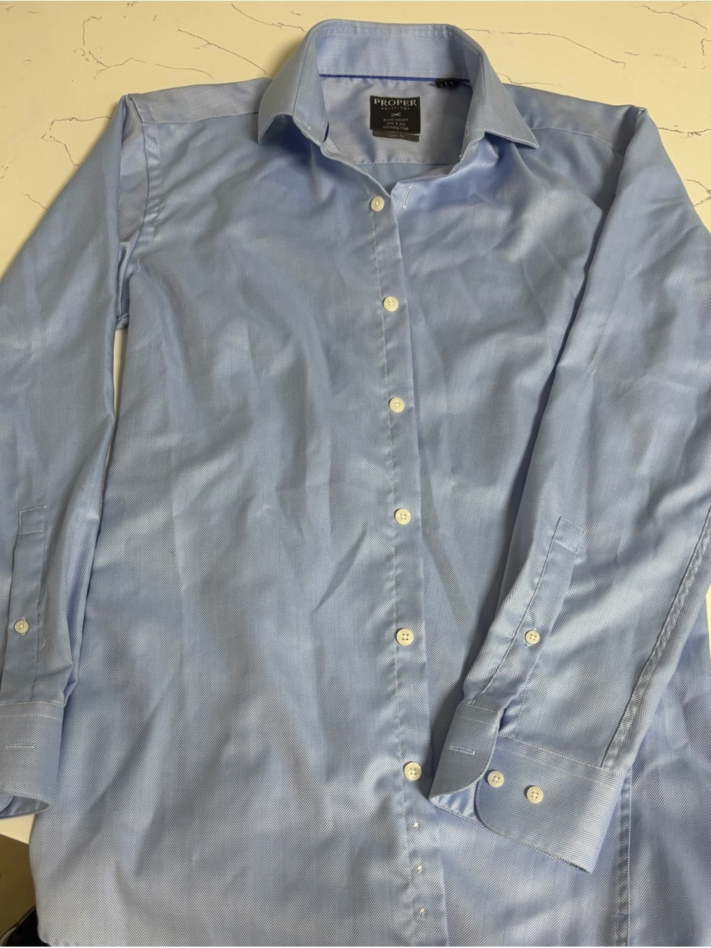 Propper Men's Light Blue Dress Shirt - Spread Collar
